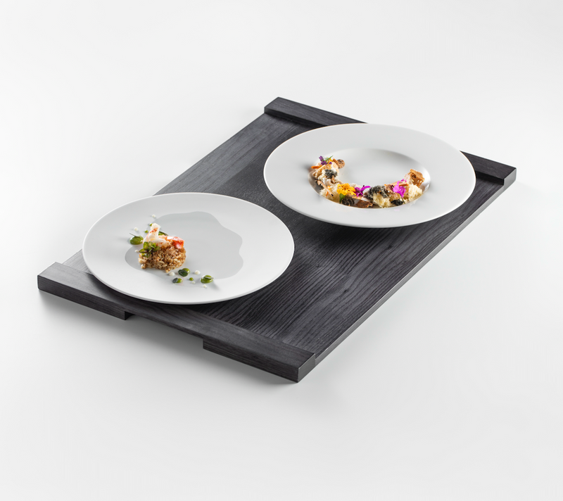 WENGUE TRAY STRAIGHT HANDLE 60X40CM