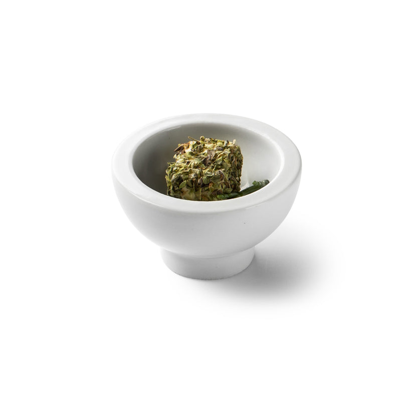 Ethnic Bowl Cup 7cm in glossy porcelain, luxury mini bowl for fine dining appetizers, tastings, or artistic desserts.
