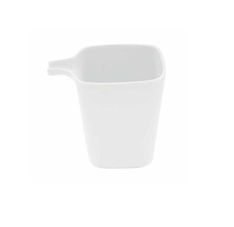 Kyoto SQ porcelain creamer with glossy finish, minimalist luxury jug for milk or cream, elegant Japanese tableware