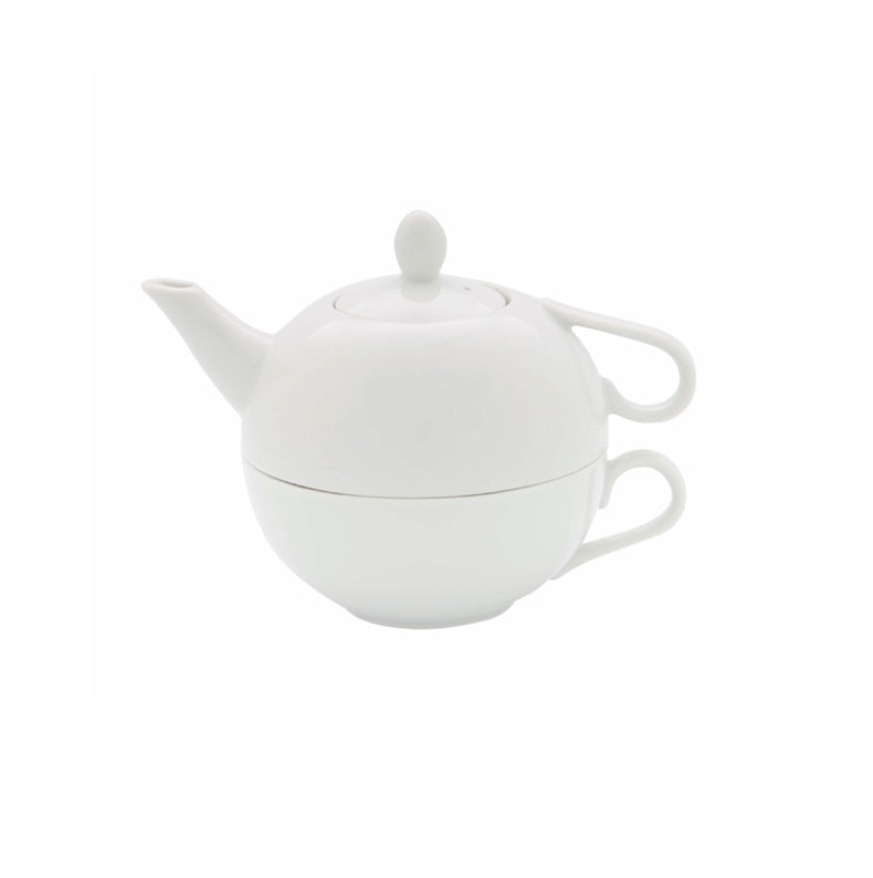 Porcelain dessert display stand 12x6cm with glossy finish, unique teacup-teapot design for luxury artistic tableware