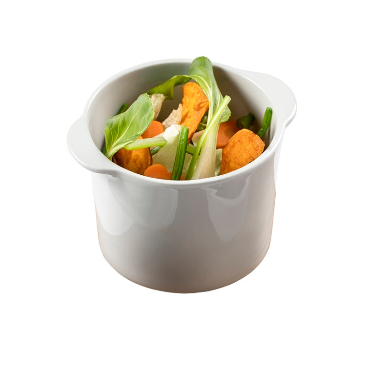 Love Terrine porcelain bowl with cover, glossy luxury tableware for soups, stews, baked dishes, elegant and versatile