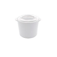 Love Terrine with cover, glossy porcelain bowl for soups or baked dishes, luxury tableware combining style and function.