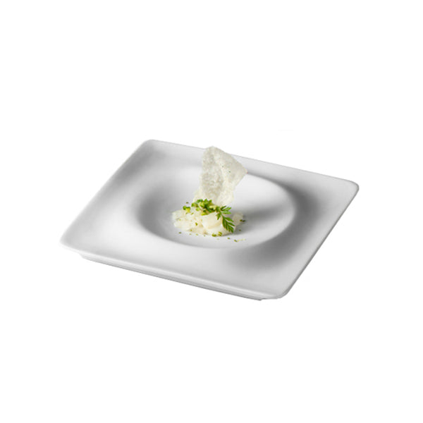 Magma Plate Matte porcelain, luxury handmade tableware for starters or desserts, artistic and durable dining design