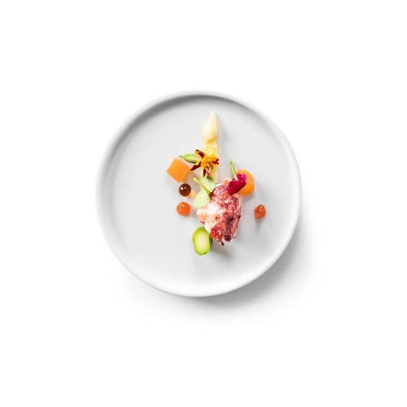 Matte porcelain 12cm plate, luxury minimalist tableware for refined dining, gourmet starters, desserts, and small bites.