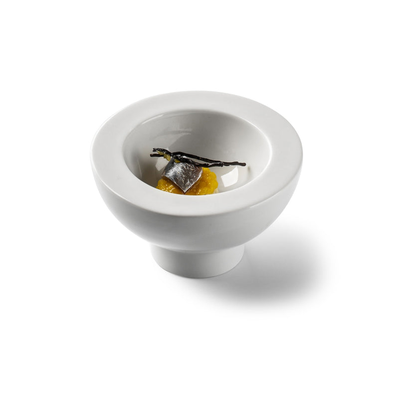 Ethnic Bowl Cup 12cm glossy porcelain, luxury tableware for amuse-bouche, tastings, and elegant dessert presentation