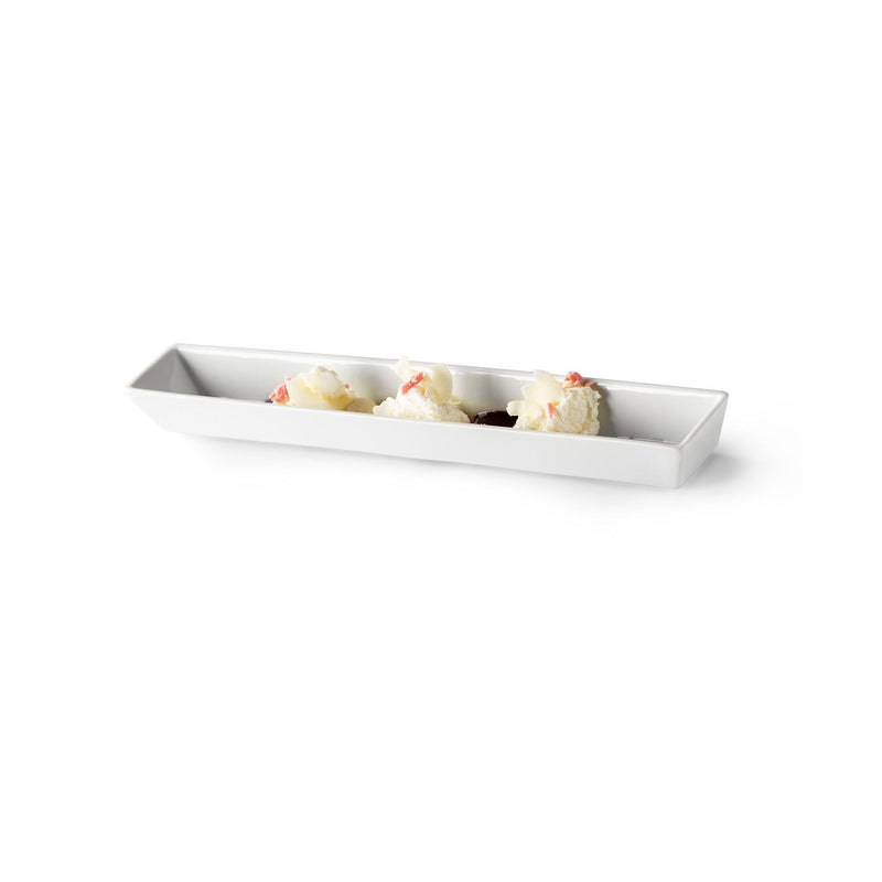 Kyoto Tray in glossy porcelain, luxury minimalist tableware for sushi, appetizers, and artistic food presentation