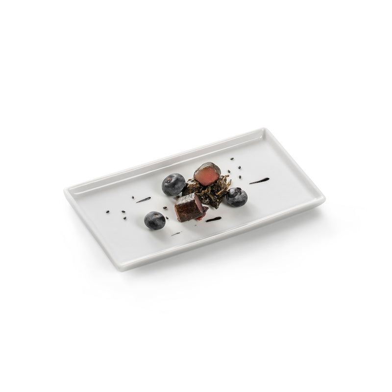 Kyoto Tray porcelain with glossy finish, luxury tableware for artistic plating, minimalist design for gourmet dining