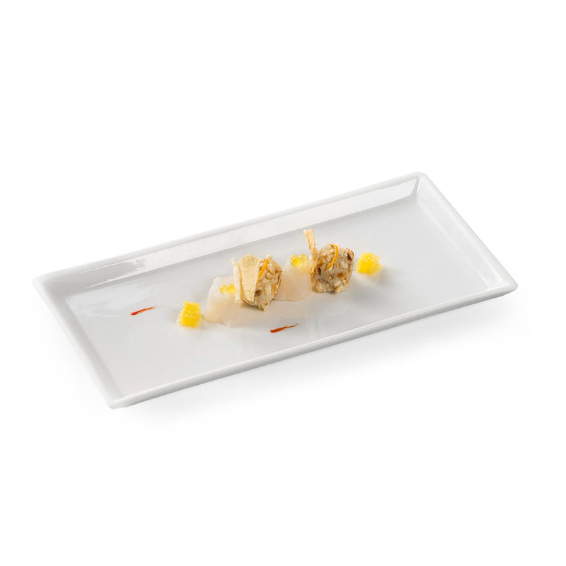 Kyoto Tray porcelain with glossy finish, luxury minimalist tableware for sushi, appetizers, and artistic plating