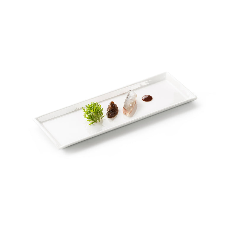 Kyoto Tray porcelain with glossy finish, luxury minimalist tableware for elegant plating and fine dining