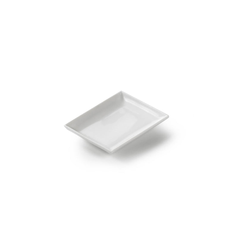Kyoto Tray porcelain 10x8cm, glossy luxury tableware for elegant plating, minimalist artistic dining presentation