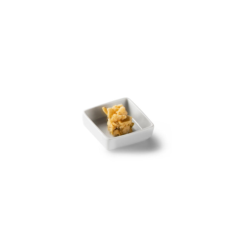 Kyoto Mini Square porcelain tray with glossy finish, luxury minimalist tableware for artistic plating and fine dining
