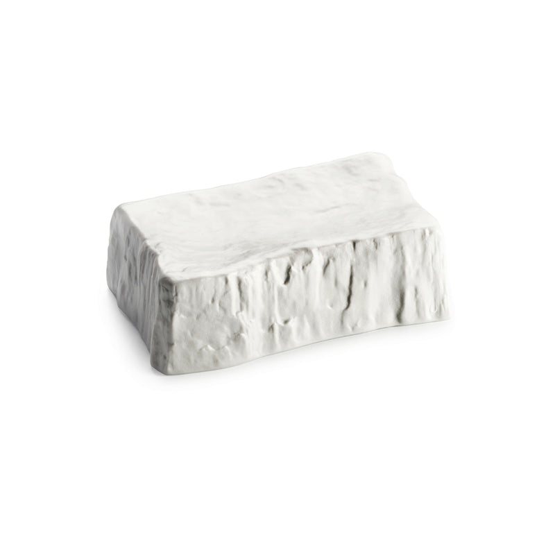 Small porcelain Cliff Mat with matte finish, luxury artistic serveware from Sublime Collection for elegant food presentation.