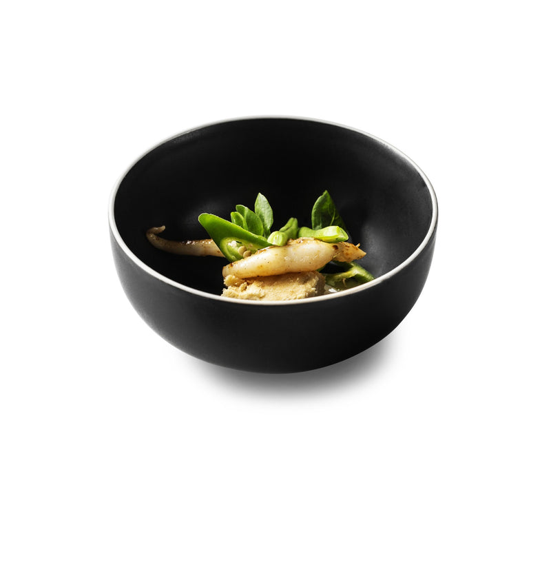 Ethnic Black Mat Bowl in matte porcelain, luxury artistic tableware for modern dining and versatile everyday use