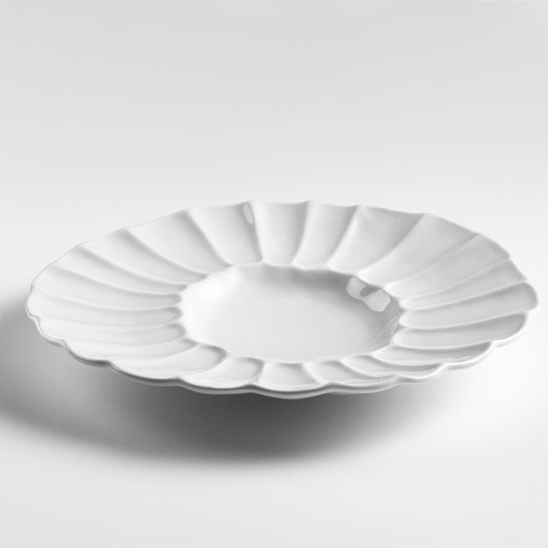 Lira deep porcelain plate with fluted design, luxury artistic tableware for gourmet dining and elegant food presentation