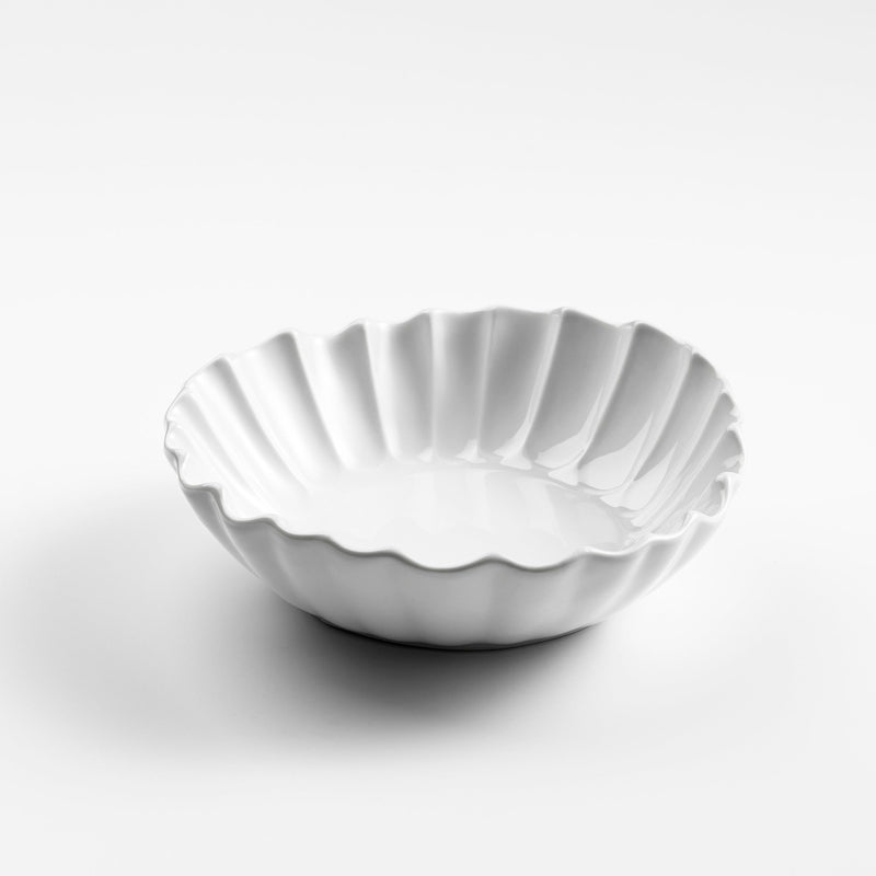 Lira porcelain bowl with sculpted fluted design, luxury artistic tableware for elegant dining and gourmet food presentation