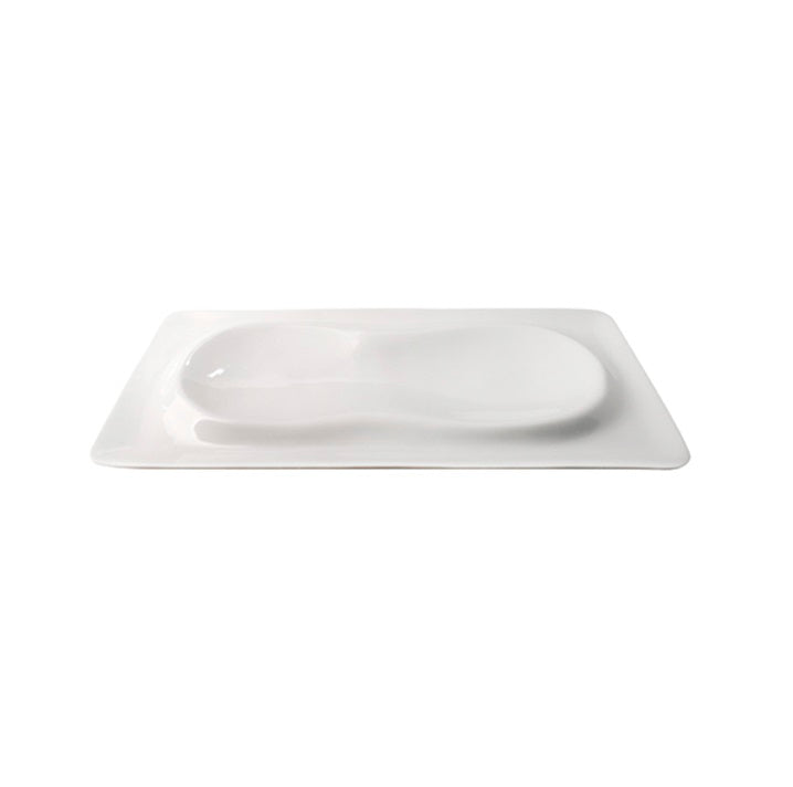 Magma Tray Gloss porcelain luxury tableware with sleek finish, elegant plating surface for modern fine dining presentation