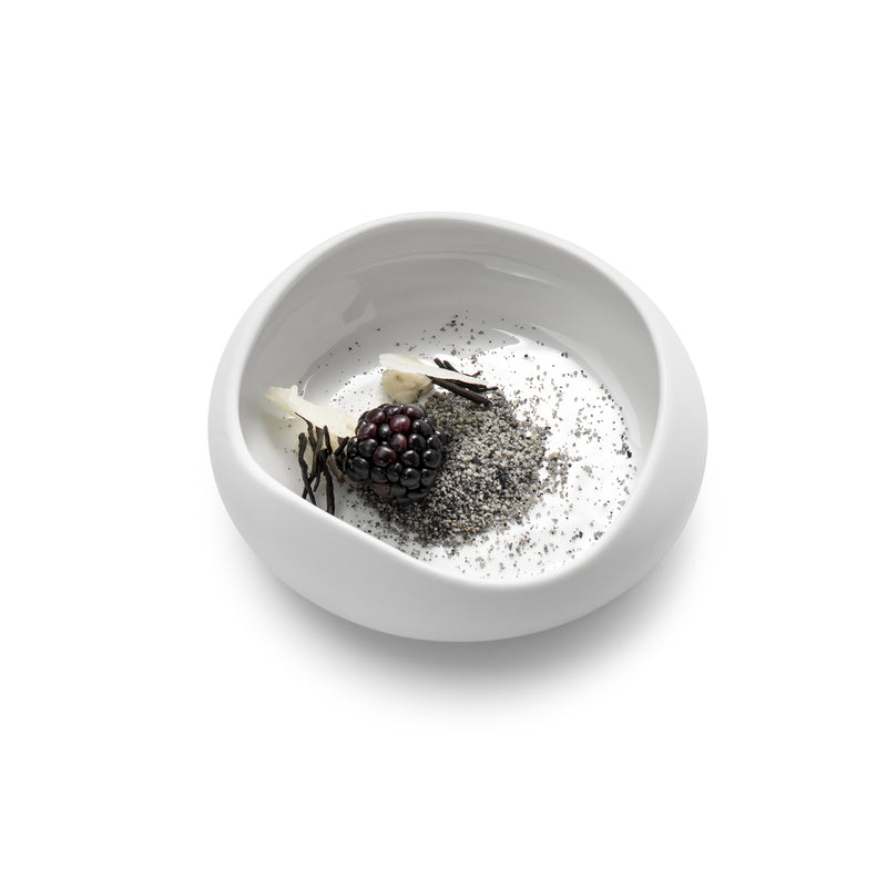 Artisanal 12cm porcelain bowl with matte-gloss finish, minimalist desert-inspired design for luxury dining presentation