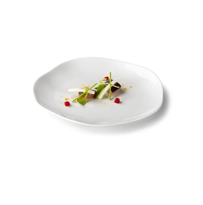 Gastro Plate 20cm glossy porcelain, luxury dining plate for gourmet meals and artistic culinary presentation.