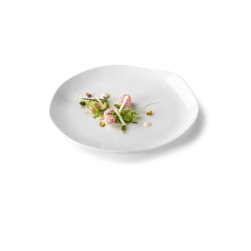 Gastro Plate 29cm glossy porcelain, luxury dinner plate for main courses and artistic modern food presentation.