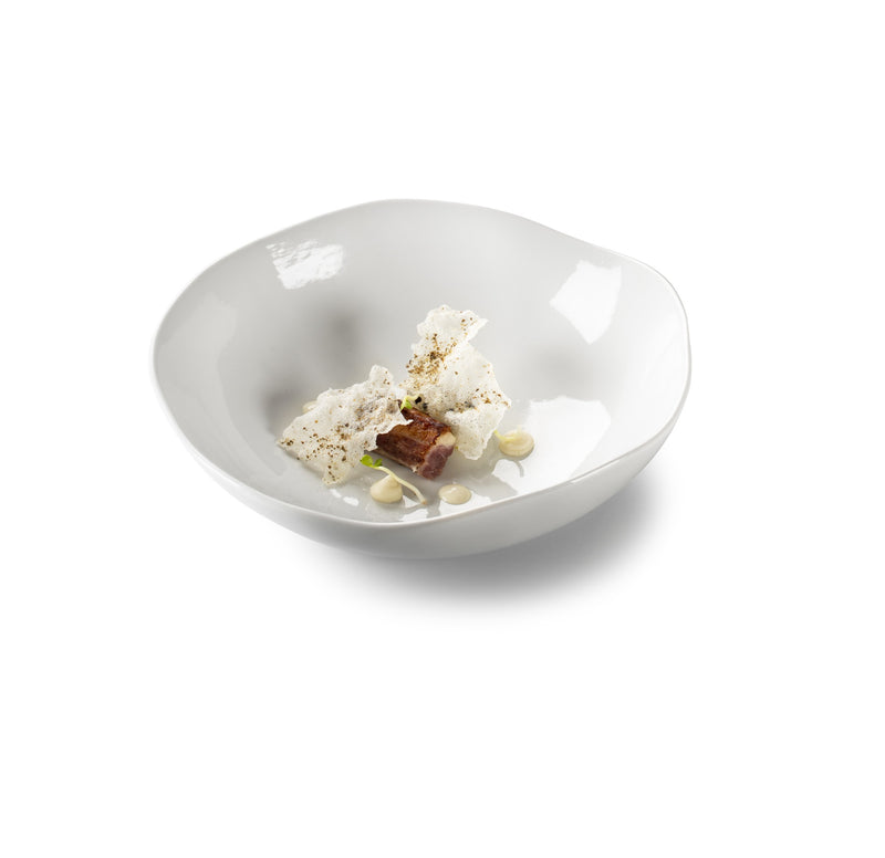 Elegant porcelain Gastro Bowl with glossy finish, deep serving dish for soups, salads, and modern fine dining.