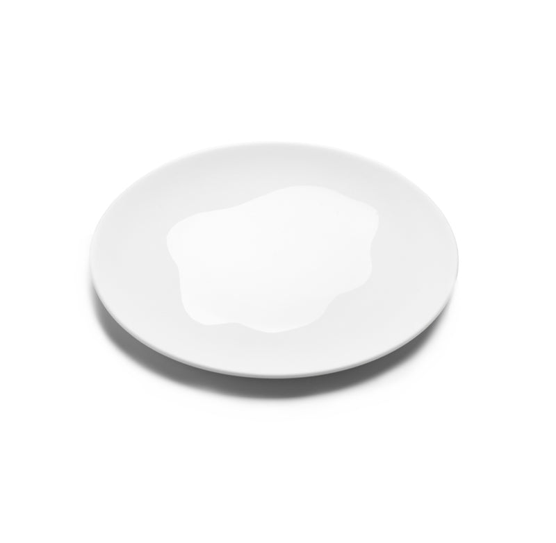 Lake porcelain dessert plate in matte and gloss finish, luxury tableware for elegant dining and artistic food presentation