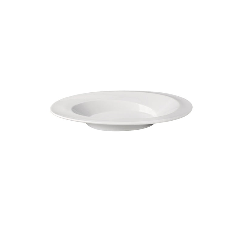 Luxury porcelain starter plate with artistic spiral design; ideal for elegant plating of appetizers, pasta, or refined dishes.
