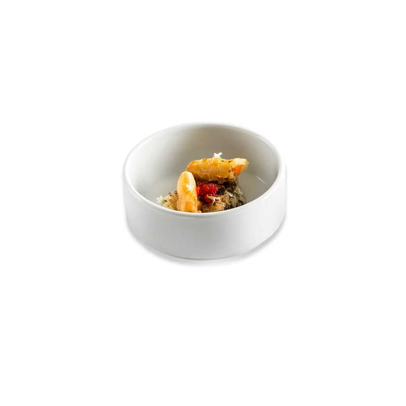 Gloss porcelain 12cm stackable bowl, luxury minimalist tableware for condiments, sides, and elegant dining presentation