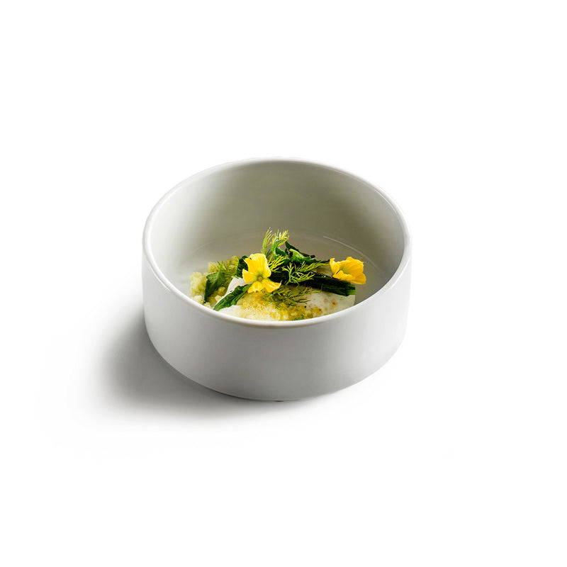 Gloss porcelain 14cm stackable bowl, luxury minimalist tableware for personal servings, sides, and modern dining style