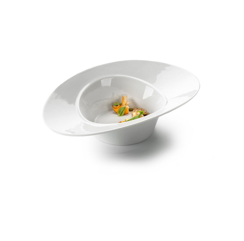 Lis Deep Plate porcelain, flower-inspired artistic design, luxury tableware for fine dining, soups, and entrees