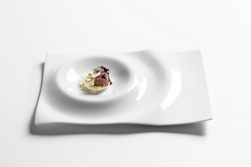 Luxury porcelain Gastronomic Tray Mat with handcrafted design, artistic elegance, durable and versatile for fine dining