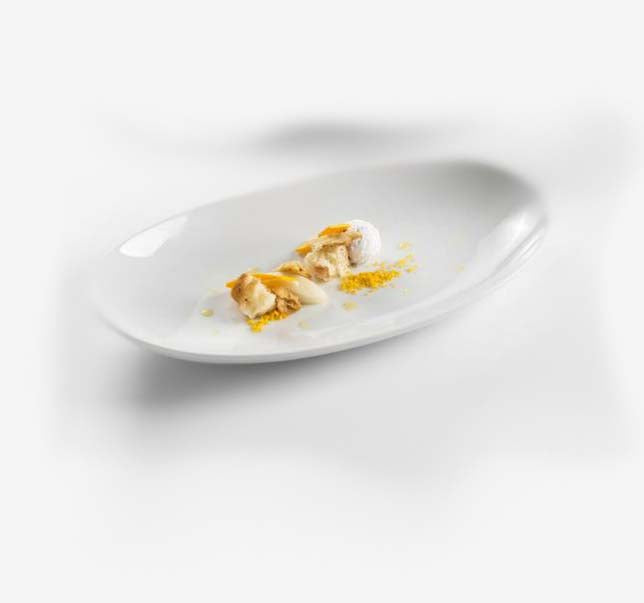 Porcelain oval tray with glossy finish, microwave safe, durable luxury tableware for sophisticated culinary presentation.