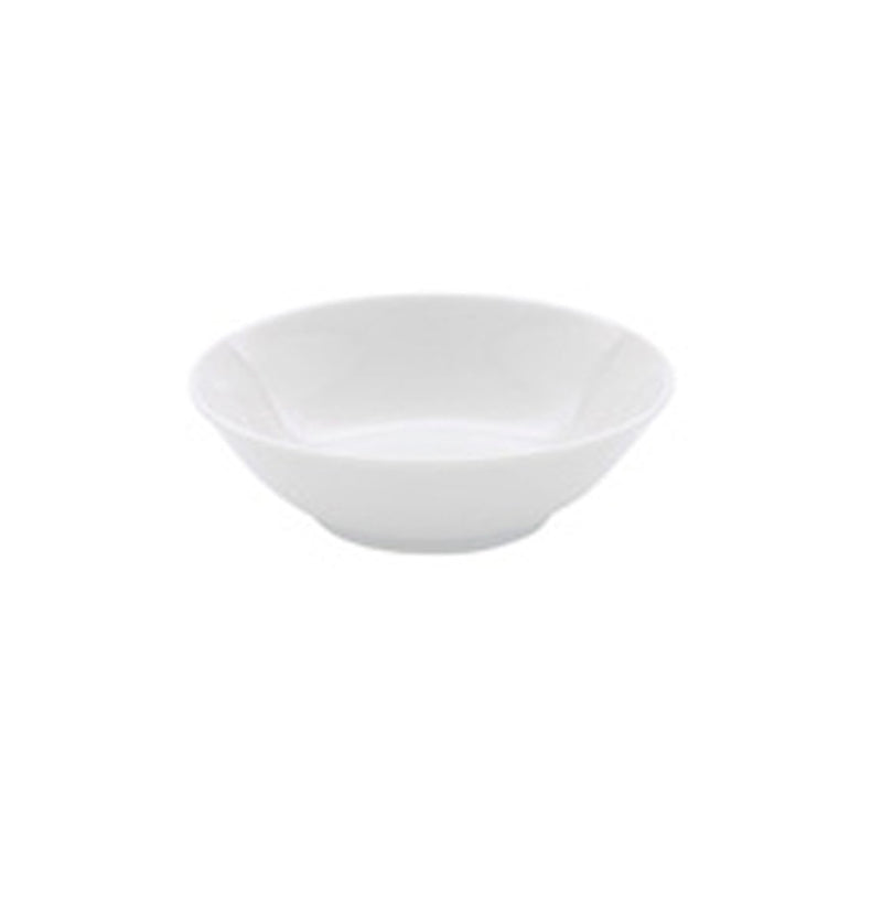 Classic porcelain rice bowl with glossy finish, elegant luxury tableware for individual servings in refined dining settings.