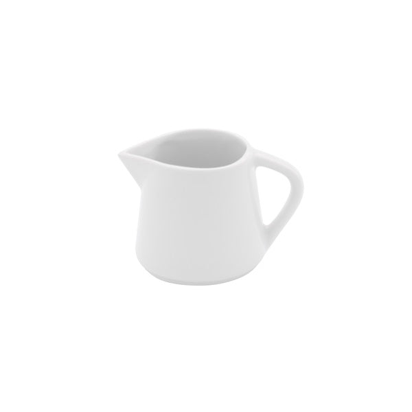 Luxury porcelain milk jug with glossy finish, minimalist design, microwave, oven, freezer & dishwasher safe, artistic Nordic tableware for serving milk or cream.
