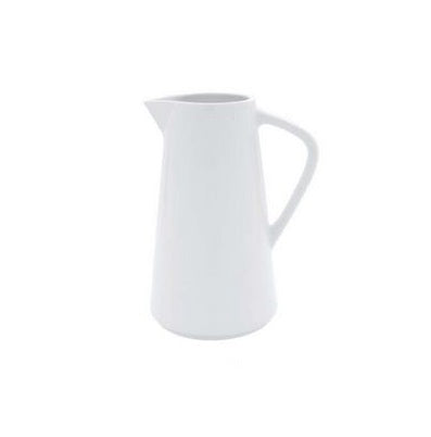 Porcelain jug 1000ml with sleek gloss finish, microwave & oven safe, dishwasher safe, luxury buffet serveware, modern elegant tableware pitcher.