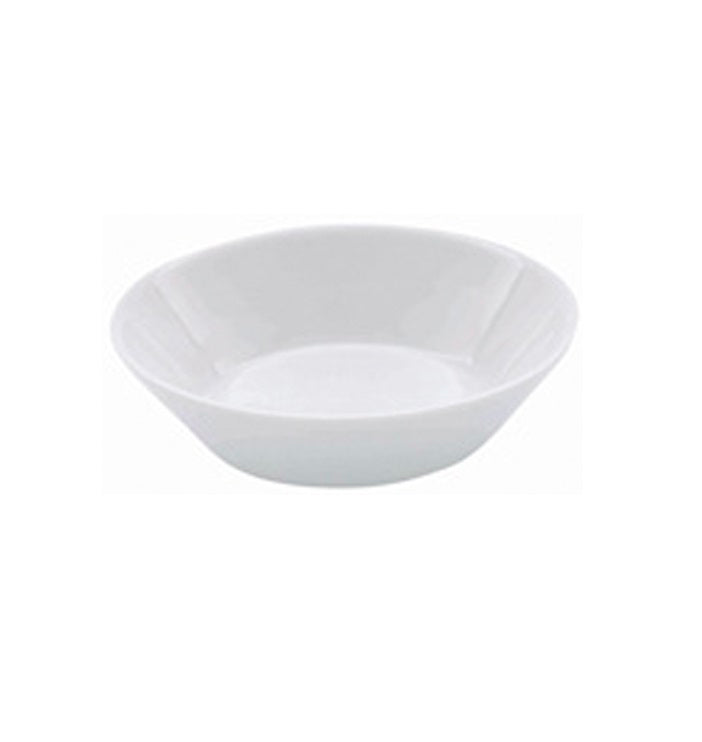 Porcelain deep plate with glossy finish, microwave, oven, freezer & dishwasher safe, Nordic minimalist serveware for appetizers, desserts, and small portions.