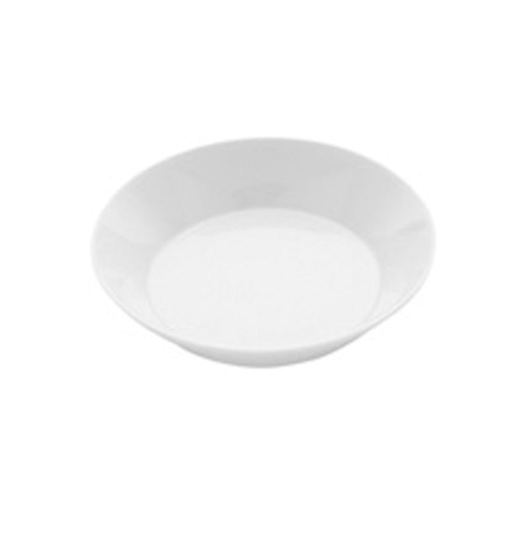 Porcelain deep plate with glossy finish, microwave, oven, freezer & dishwasher safe, Nordic minimalist tableware for soups, salads, and pasta.