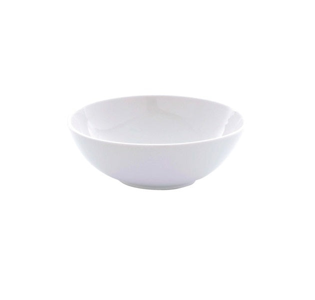 Luxury porcelain bistro bowl with glossy finish, ideal for elegant appetizers or desserts, oven and dishwasher safe.