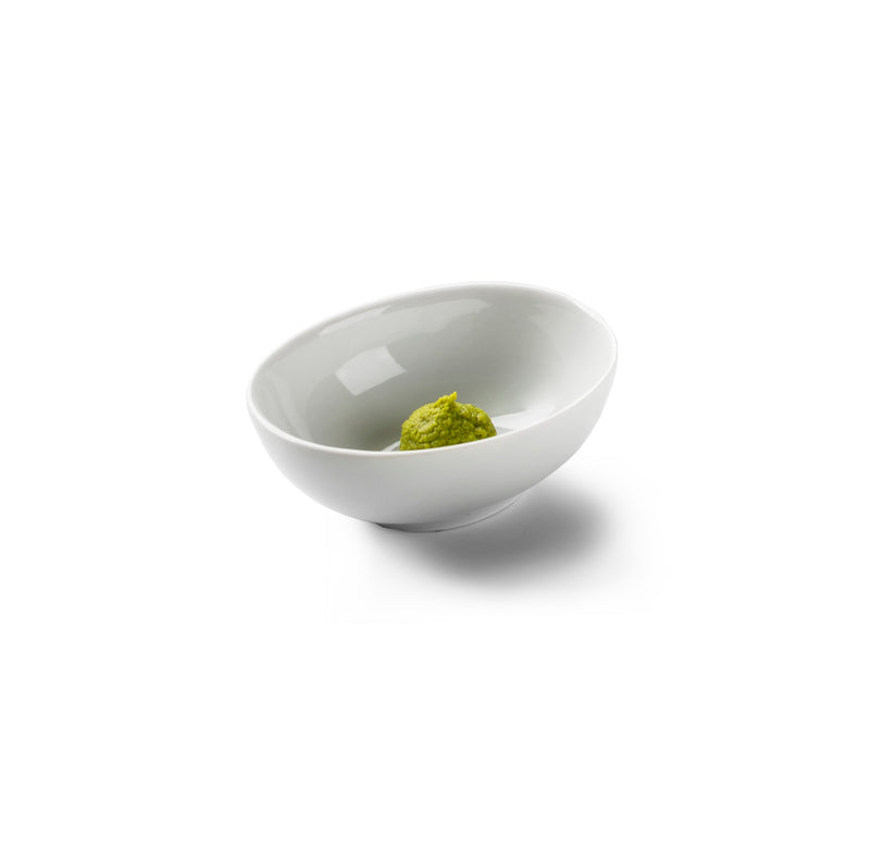 Luxury porcelain bistro bowl with glossy finish, ideal for dips or condiments. Microwave, dishwasher, and freezer safe.