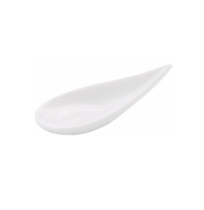 Porcelain Gota Tasting Spoon with glossy finish and pointed design, luxury artistic tableware for refined dining