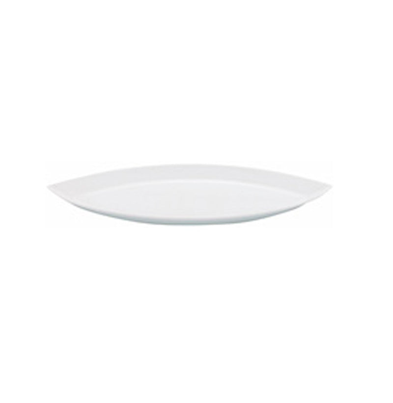 Gota Oval Tray 50cm, glossy porcelain serveware with modern silhouette, luxury dining tray for stylish food presentation