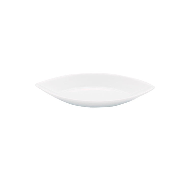 Gota Rice Bowl Oval 10cm, glossy porcelain luxury bowl with modern pointed design, perfect for elegant rice serving