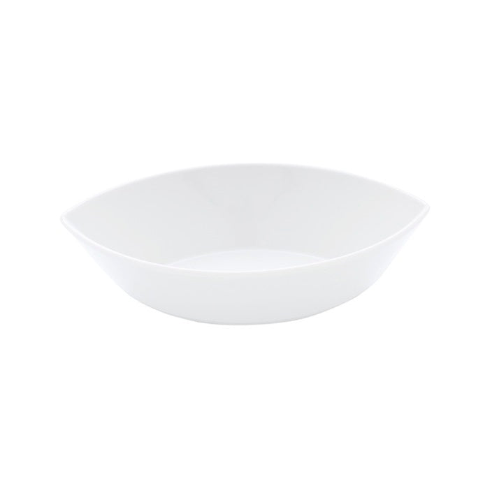 Gota Salad Bowl Oval 23cm, glossy porcelain luxury bowl with modern pointed design, perfect for elegant salad serving