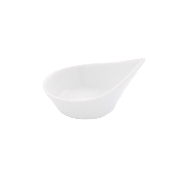 Gota Tasting Bowl 8cm luxury porcelain, 50ml, sleek pointy design with gloss finish for artistic appetizers and gourmet dining