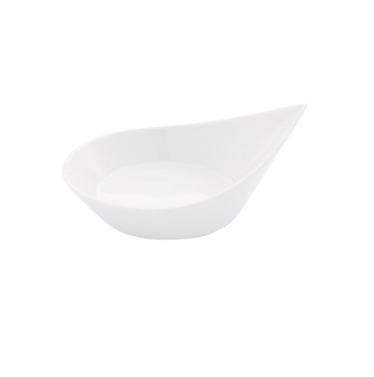 Gota Tasting Bowl 16cm porcelain, 150ml, sleek pointed silhouette with gloss finish for luxury dining and artistic plating
