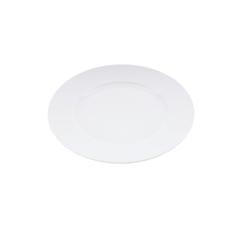 Classic porcelain presentation plate with glossy finish, luxury tableware for elegant plating and versatile fine dining use.