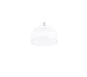 14cm borosilicate glass dome cover for cake stands, clear durable display lid for pastries, desserts, and food presentation.