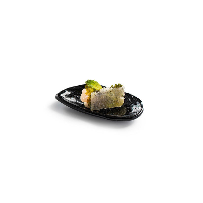 MUSSEL GLASS SPOON 7X3.5CM
