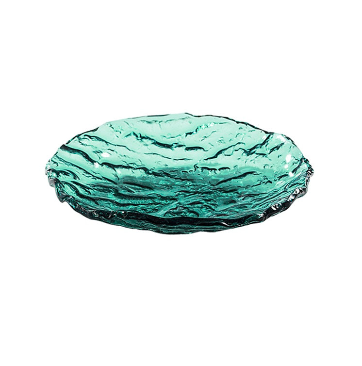 MAR Glass Green Bowl — luxury craft glass bowl with glossy ocean-inspired design, handmade artistic tableware from Mar Collection.