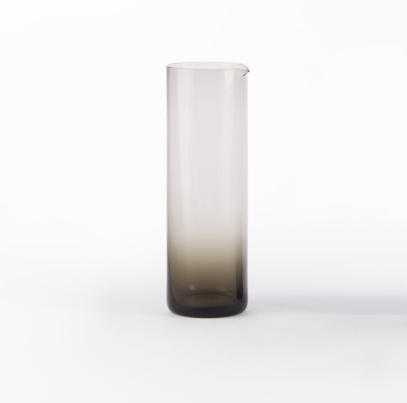 Gray glass jug with sleek modern design, luxury tableware from Moon & Ocean Collection for water, juice, or cocktails