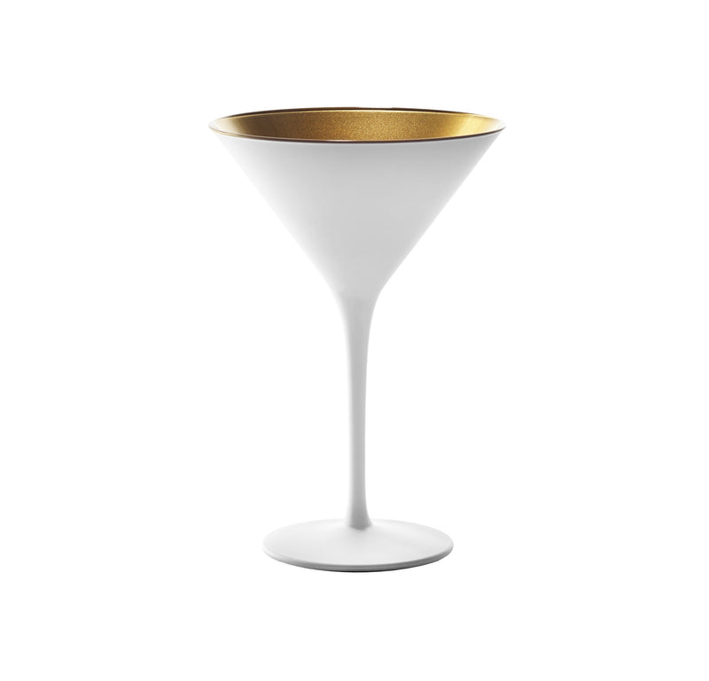WHITE & GOLD MARTINI GLASS